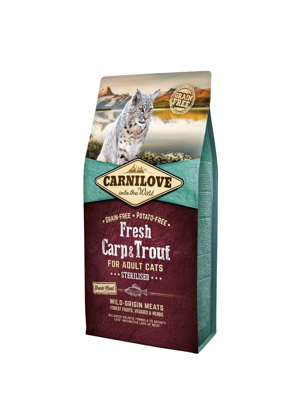 Сухой корм для стерилизованных кошек Fresh с карпом и форелью 6 кг Carnilove (286473056)