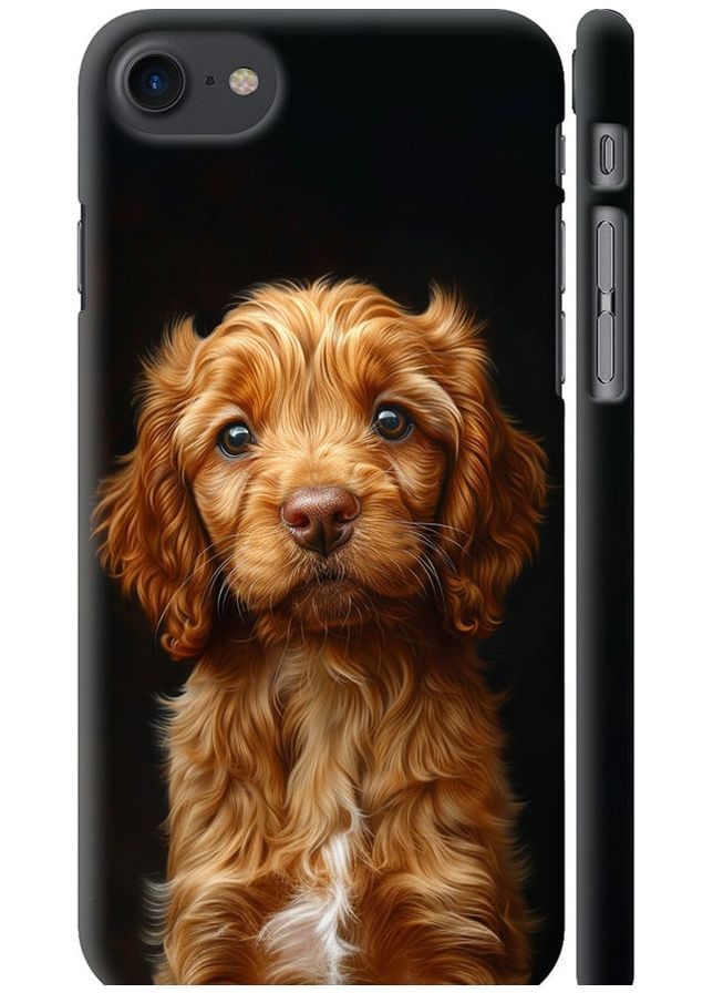 3D пластиковый матовый чехол 'Cocker spaniel на черном фоне' для Endorphone apple iphone 7 (292255230)