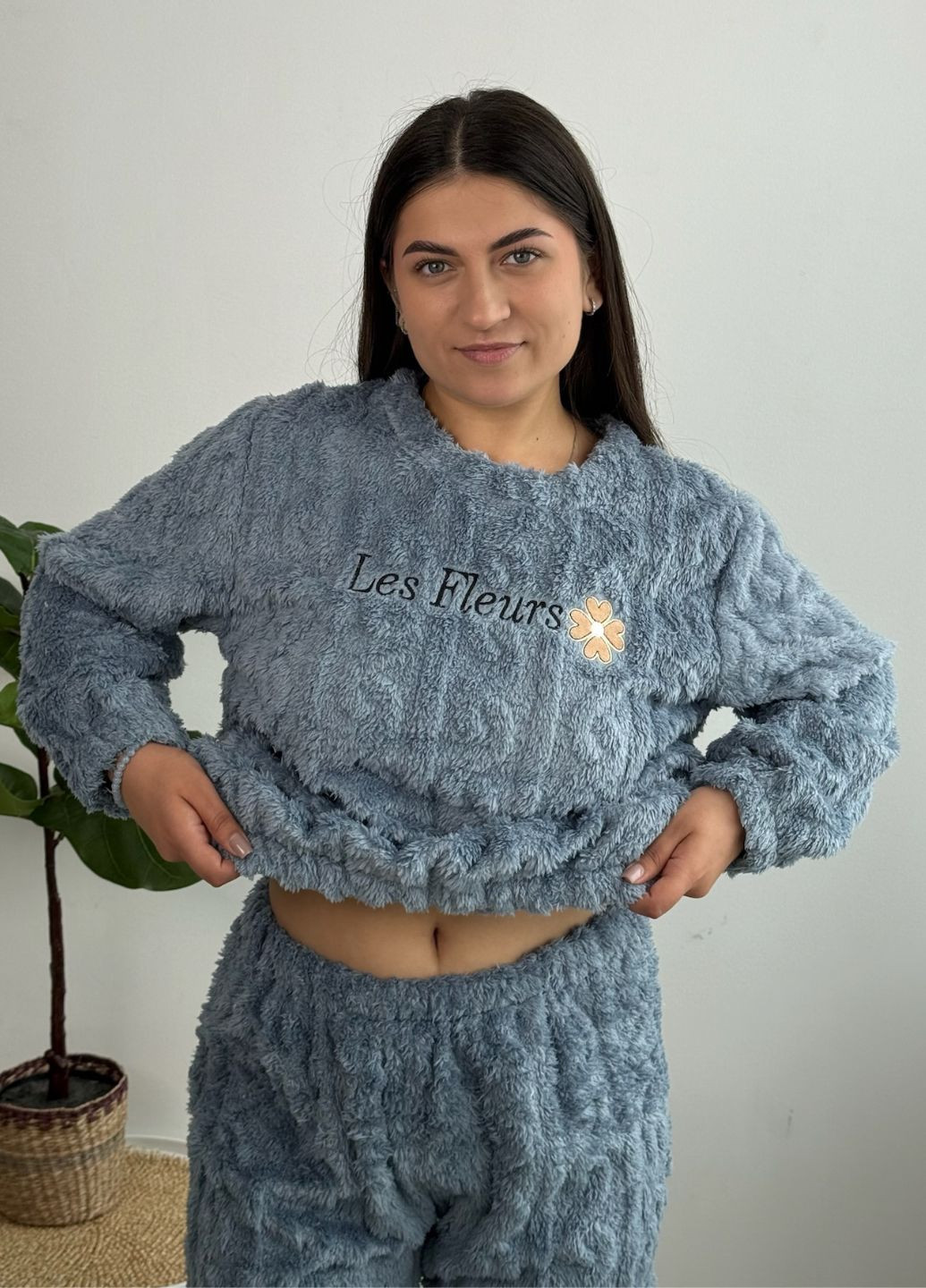 Блакитна всесезон тепла піжамка колекції "примха"(кофтинка, штани) VIDCHUY