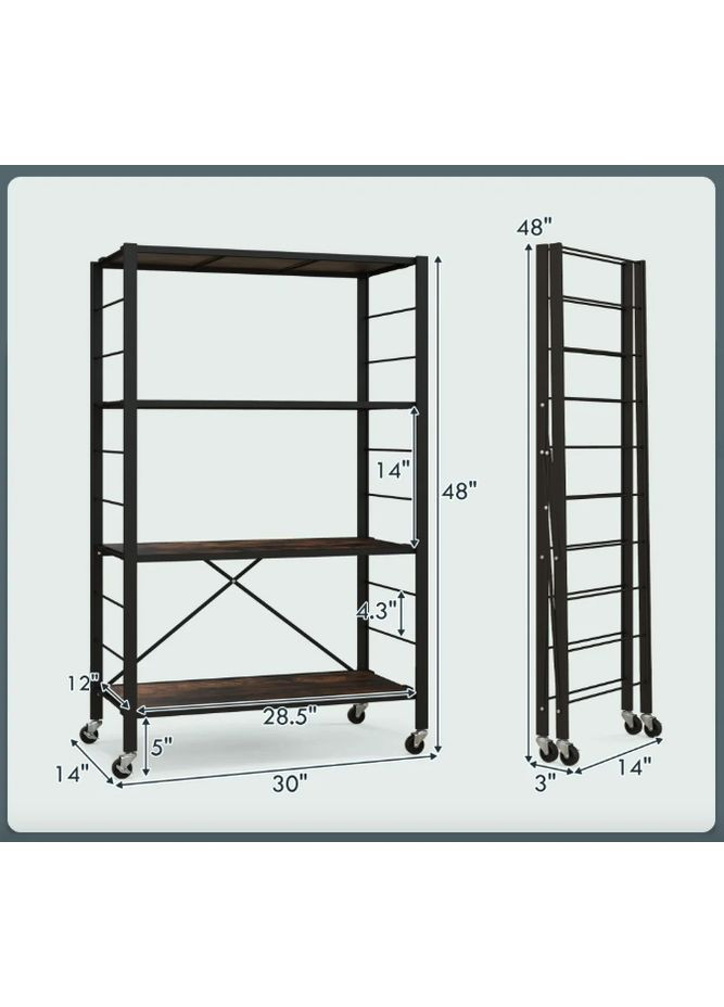 Стеллаж Scooby складной в стиле Loft Costway (361952976)