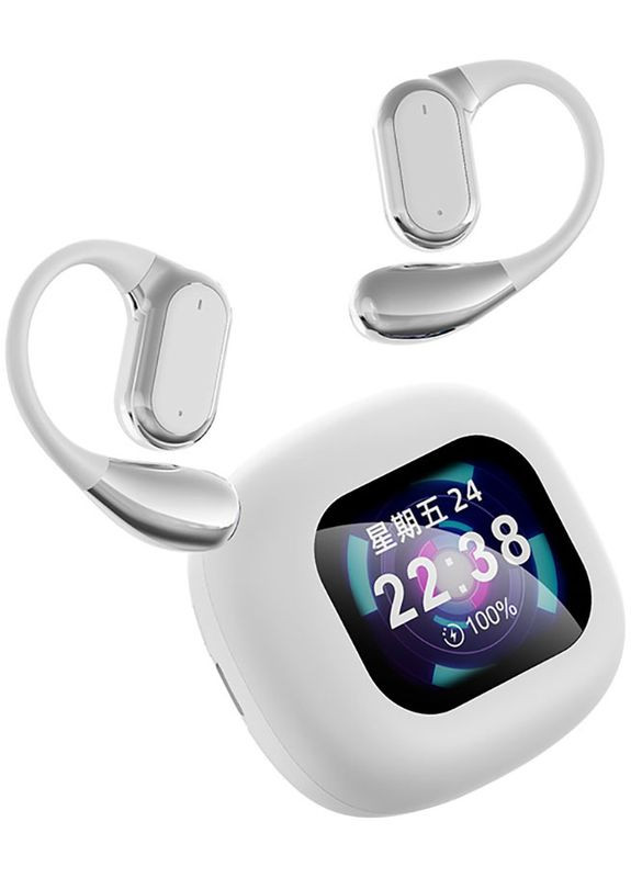 Навушники бездротові Q18 TWS Earbuds з LED дисплеєм, Bluetooth 5.4, ENC, 300mAh White No Brand (322566971)