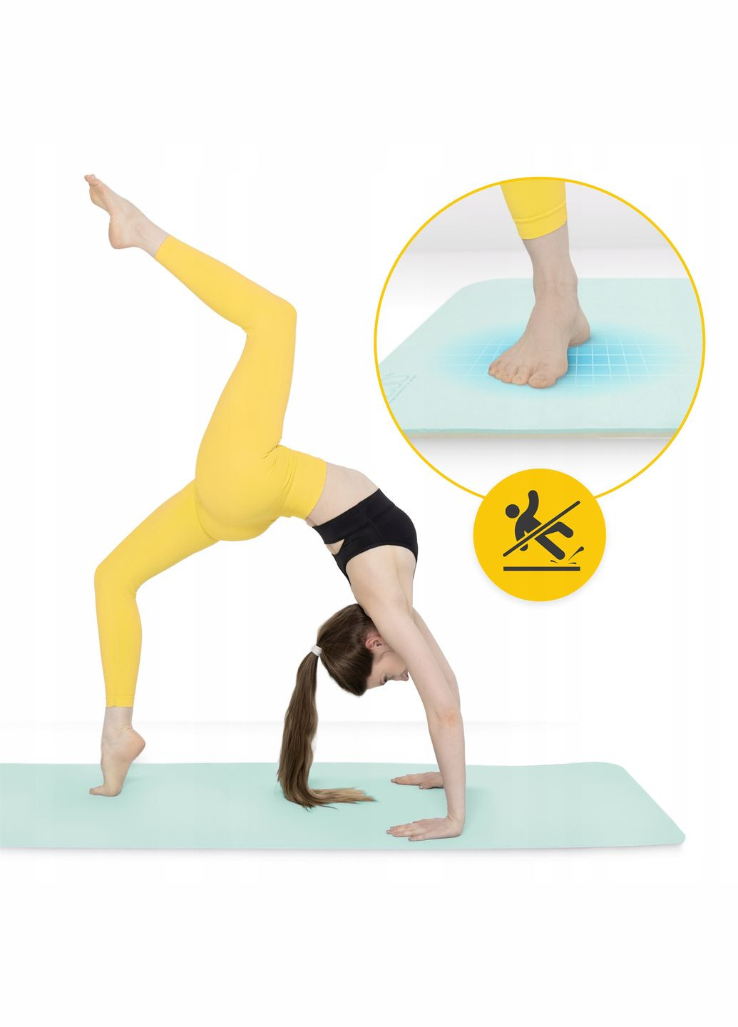 Коврик (мат) спортивный TPE 180 x 60 x 0.6 см для йоги и фитнеса Mint/Grey () 4FIZJO P-5907739317070 (275653973)