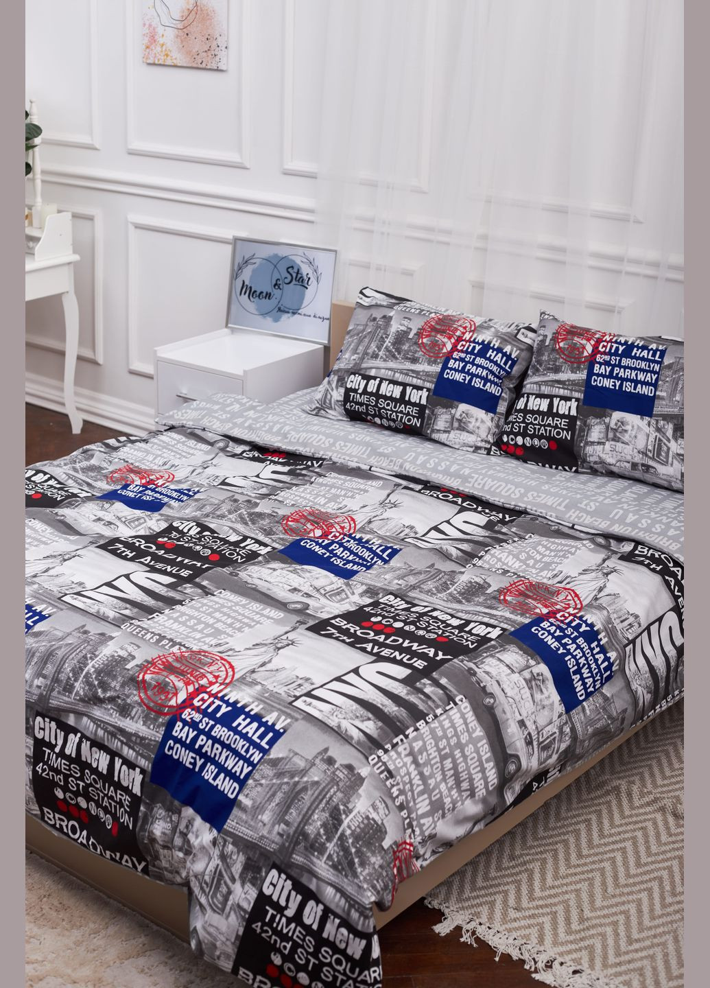 Комплект постельного белья евро 200х220 наволочки 4х70х70 Бязь Gold Люкс (MS-820001225) Moon&Star New York (285716958)