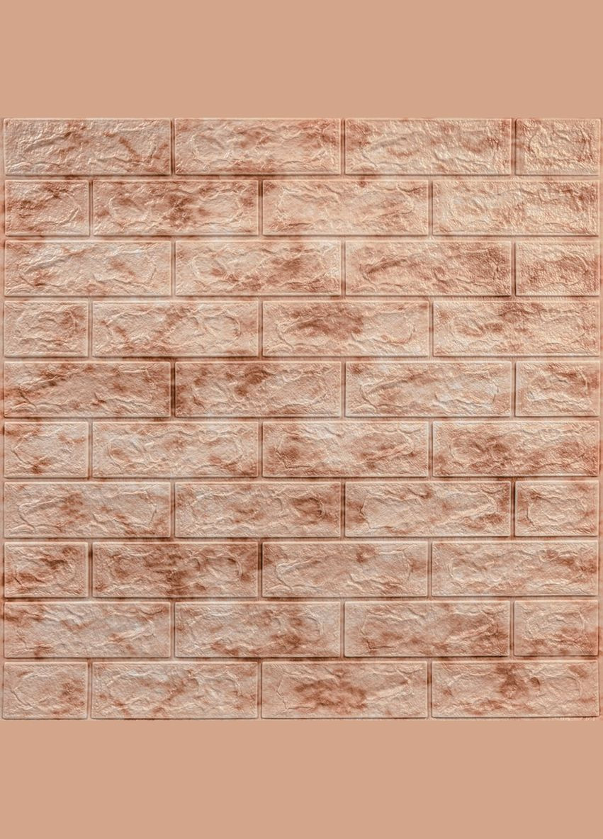 Декоративная 3D панель самоклеящаяся под кирпич Красный мрамор 700х770х5мм (063) SW-00000035 No Brand (328579085)