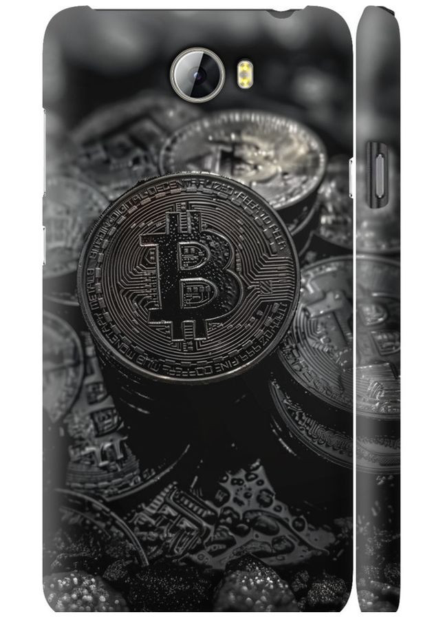 3D пластиковый матовый чехол 'Black Bitcoin' для Endorphone Huawei Y5 II (314508675)
