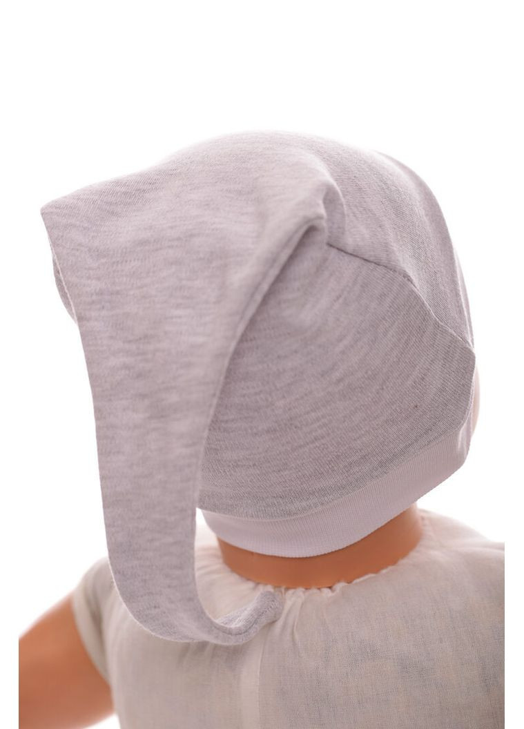 Шапка з вузликом інтерлок сіра 1м+ (50142) BABYKROHA (317042795)