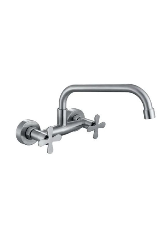 Змішувач для кухні GTA-005-G (ZX5846) — двохвентильний настінний змішувач з поворотним виливом, виготовлений з нержав. стл. Zerix (334003573)
