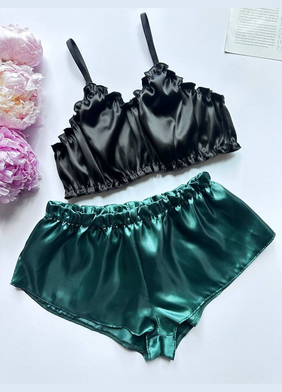 Зелений демісезонний літня жіноча піжама топ та шорти Exclusive