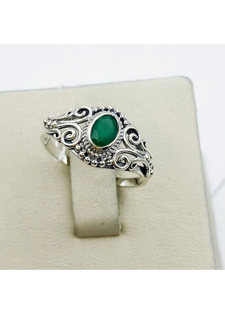 Каблучка срібна із хризопразом 19 2,3 г No Brand (370142280)