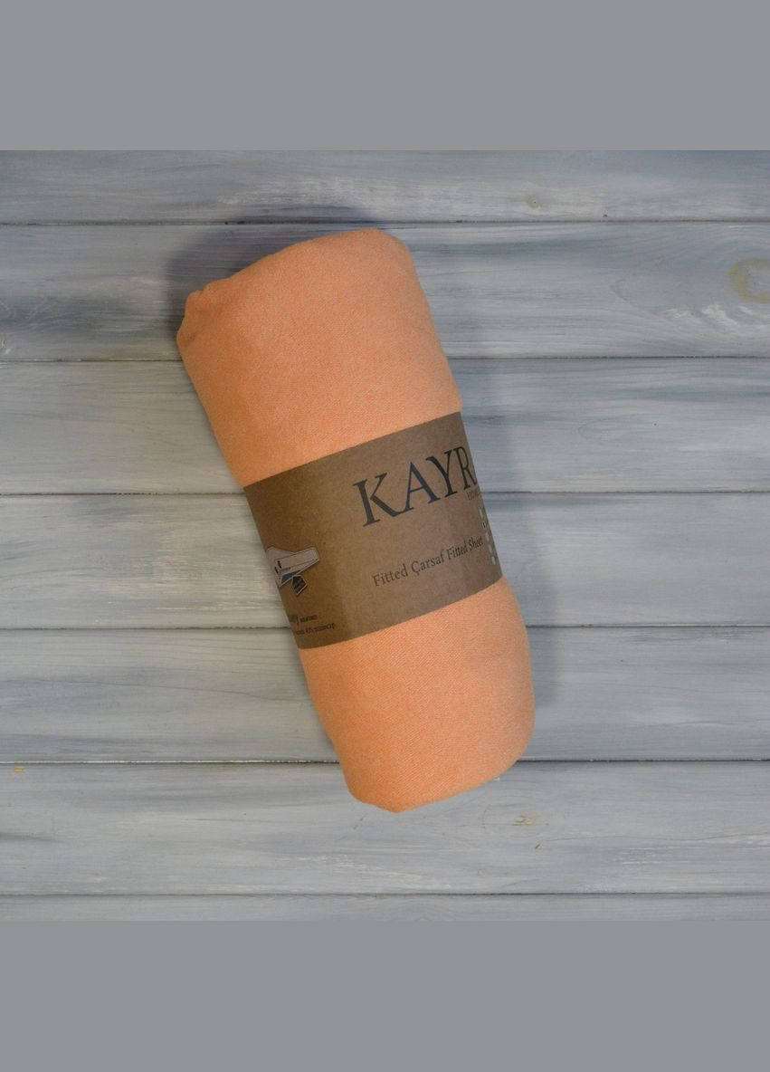 Простирадло 160x200+25см махрове на гумці Персикове Kayra (318387328)