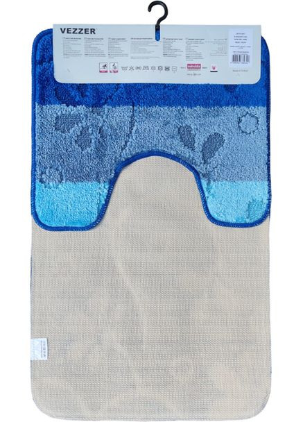 Набір килимків \ Avangartline Латексна основа Поліпропілен 50x80+50x40 см Темно-синій (VZAS05240) Vezzer (311600838)