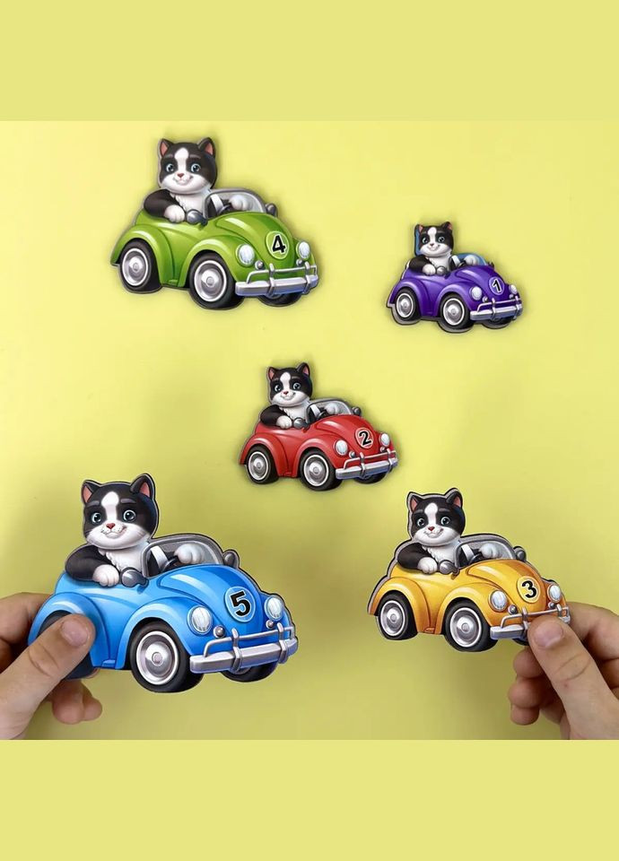 Дерев'яний дитячий сортер "Гонщики більше - менше" (ПСД298) PSD298 Ubumblebees (343964883)