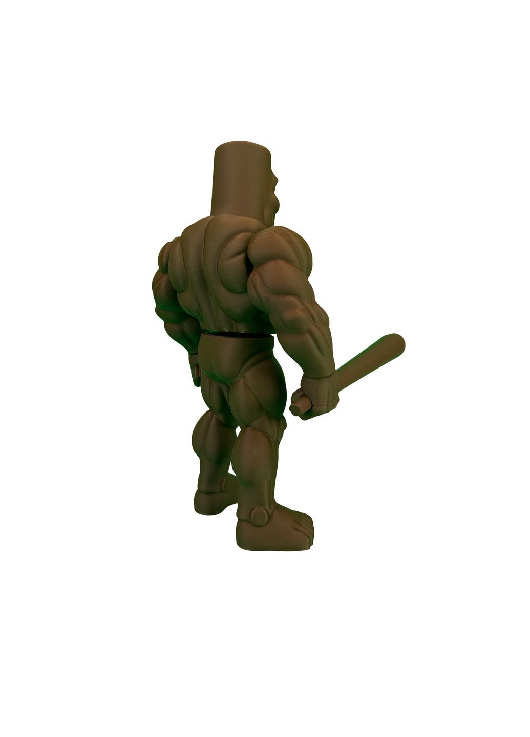 Іграшка "Tung tung tung Muscle Sahur" накачана деревʼяшка з серії Italian Brainrot коричневий 22 см (PIG10037) DrukHouse3D (352166166)