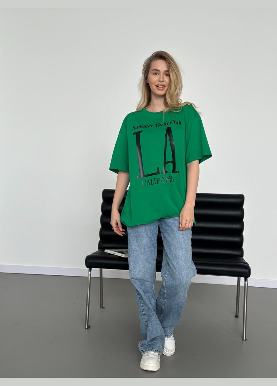 Зеленая женская базовая футболка цвет зеленый р.42/46 452938 New Trend