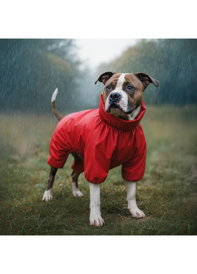 Дождевик для собак WAUDOG Clothes, водонепроницаемый,, В 36-38 см, С 26-28 см, красный Collar (372162005)