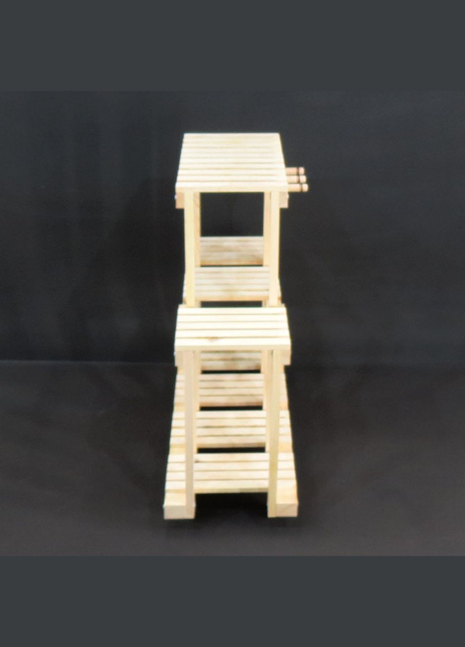 Подставка для цветов из дерева Шатийон на колёсиках бланже (ЦВТ-111301) No Brand (328227042)