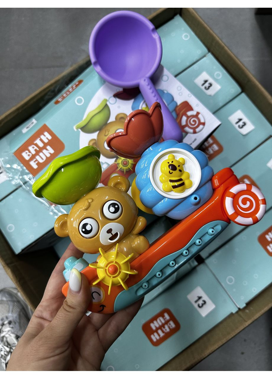 Интерактивная водная игрушка для ванны “Корабель с мишкой” для купания, колесо No Brand (364553184)