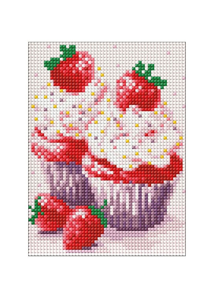 Алмазная мозаика без подрамника для детей "Аппетитный десерт" AMM1041, 15х20 см Ідейка (314860230)