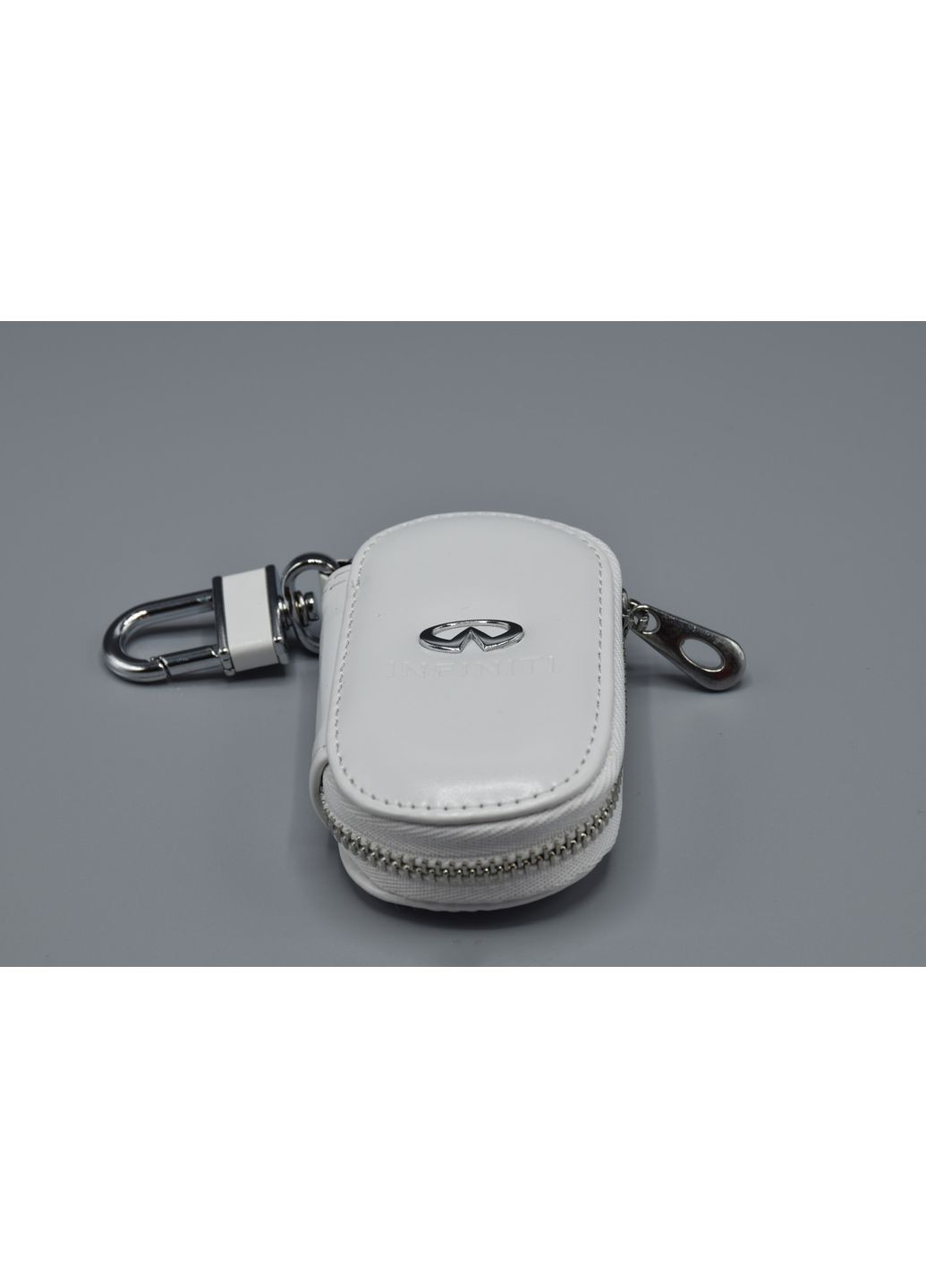 Ключниця, шкіряна автоключниця з логотипом ІНФІНТИ (біла 25016) Infinity (360949273)