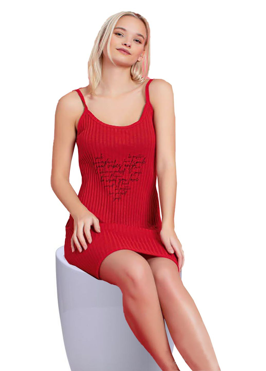 Домашня сукня нічна рубашка тонкий трикотаж в рубчік Cotton More (292849454)