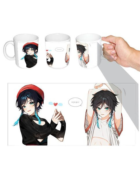 Чашка белая аниме Венти Геншин Удар (z0289) No Brand (327006664)