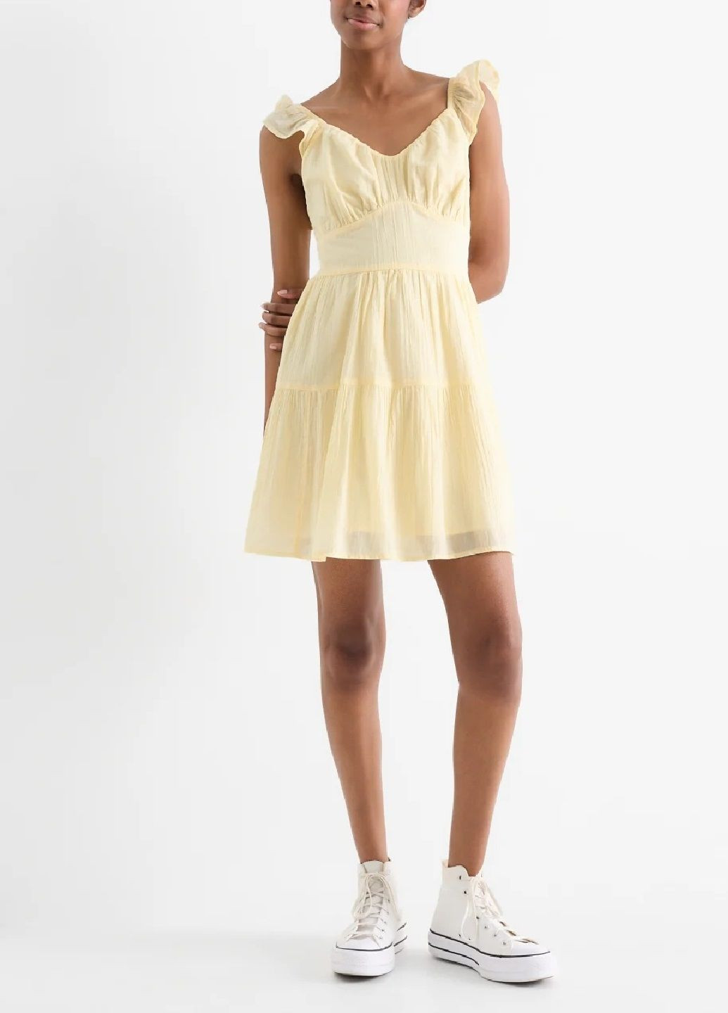 Светло-желтое платье C&A однотонное
