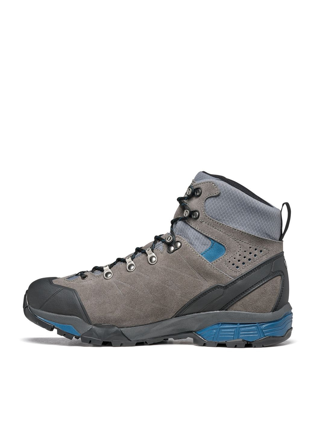 Цветные осенние ботинки мужские zg trek gtx wide серый-голубой Scarpa