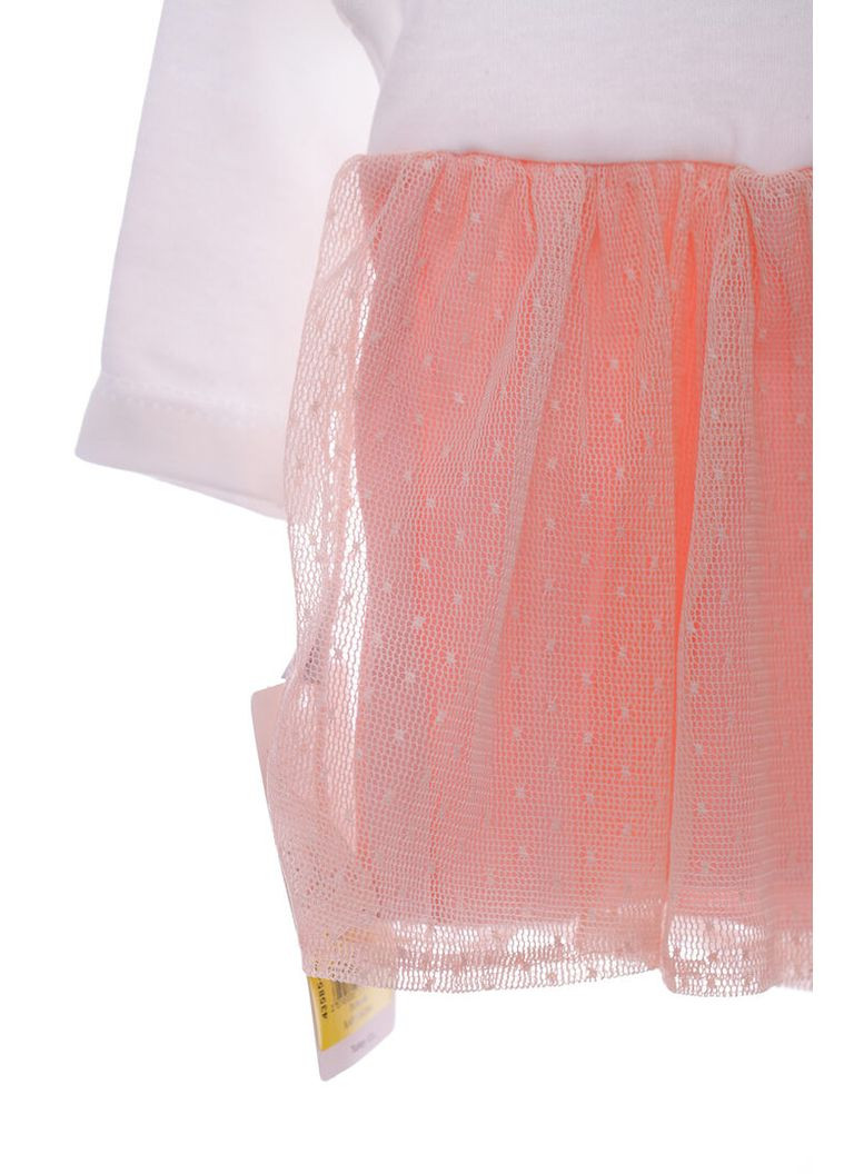 Розовое платье с длинным рукавом baby girl персиковое 68 см (43585) BABYKROHA (323469817)