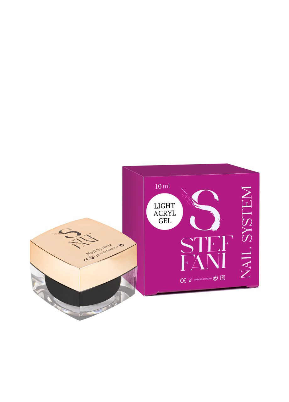 Акригель для ногтей камуфлирующий Light Acryl Gel 10 мл, 11 Молочный с потали Steffani (355312975)