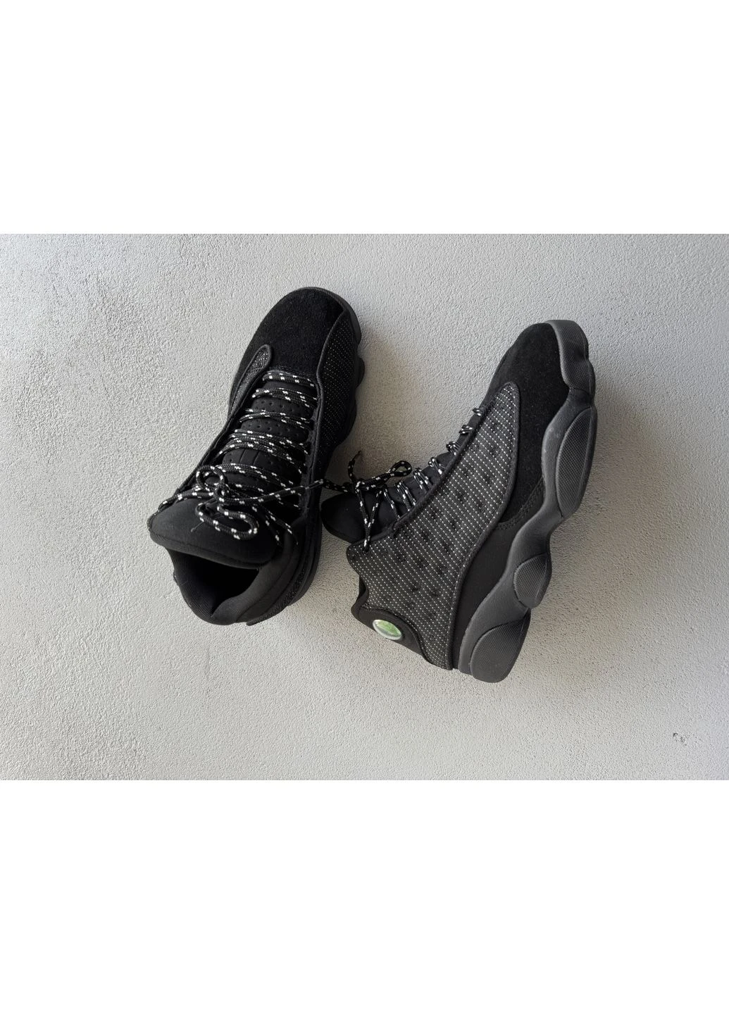 Черные летние кроссовки nike air jordan 13 retro black cat найк аир джордан No Brand