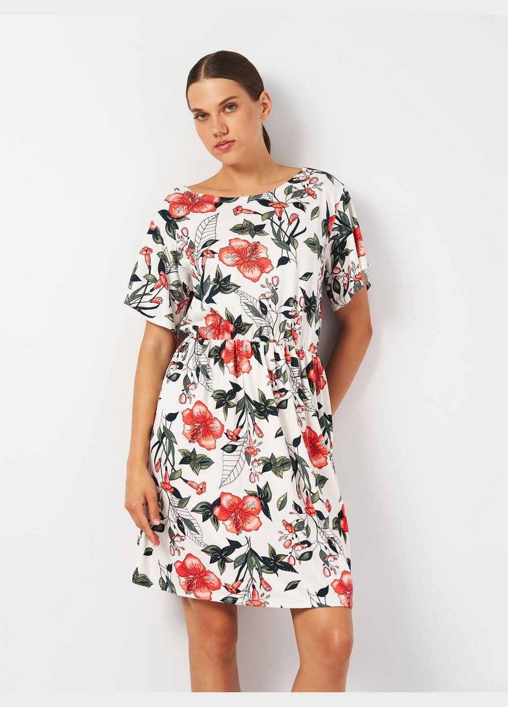 Комбінована сукня H&M з квітковим принтом