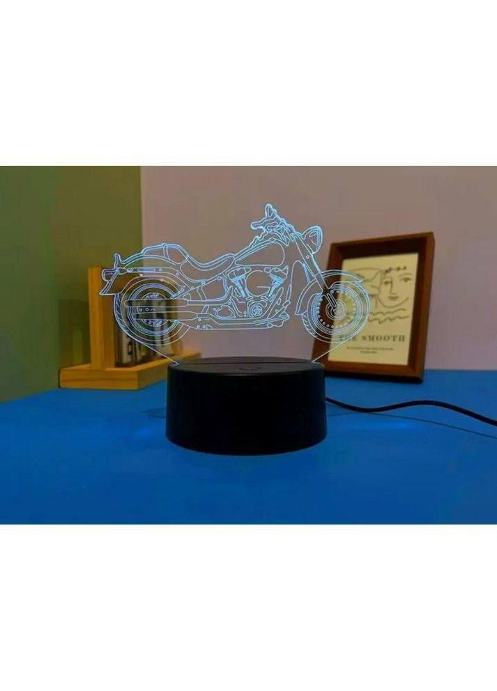 Акриловий 3D світильник - нічник мотоцикл круїзер 7 кольорів No Brand (369776405)