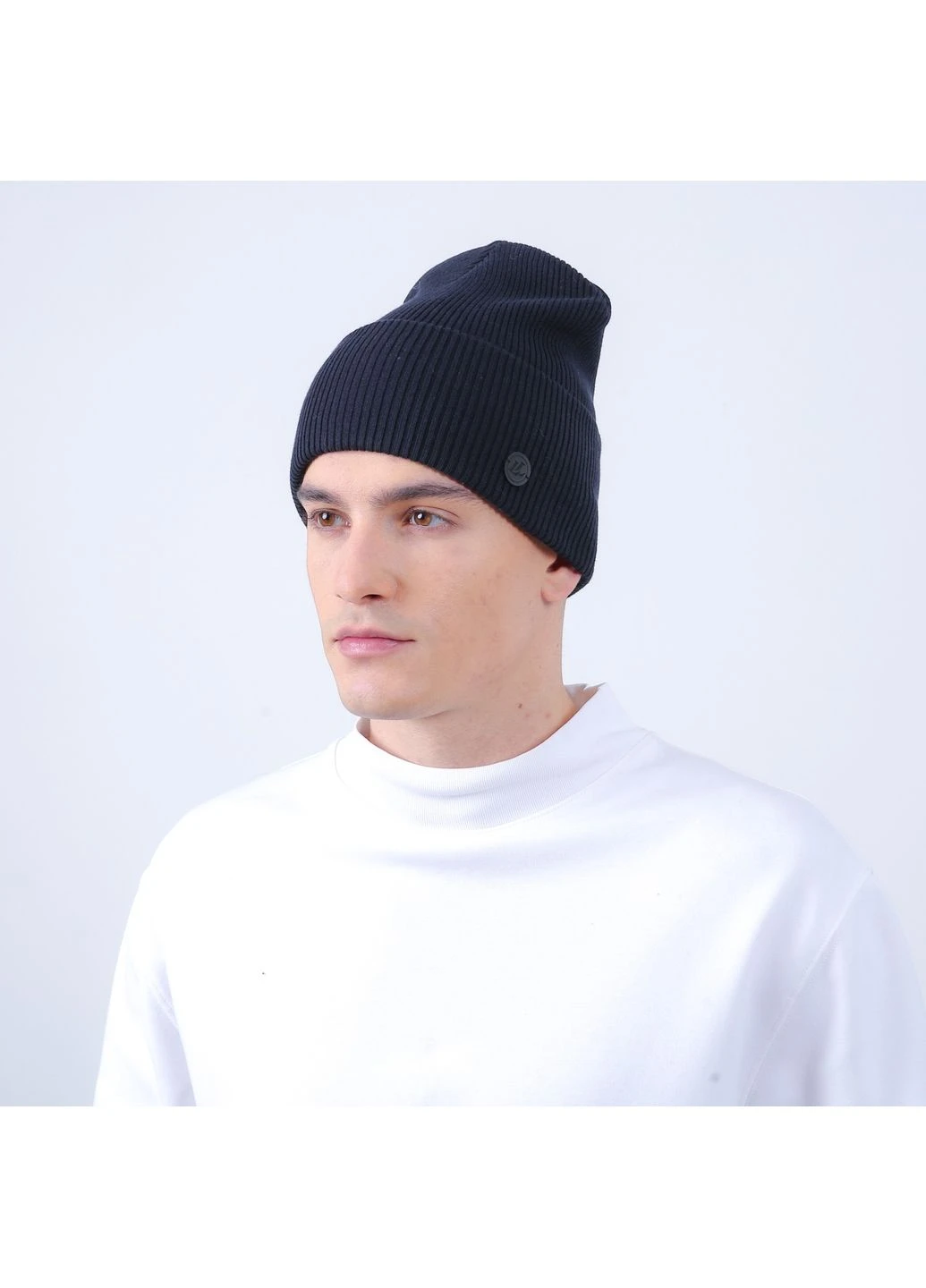 Шапка бини мужская хлопок синяя GELATO 225-640 LuckyLOOK 225-640M (362576585)