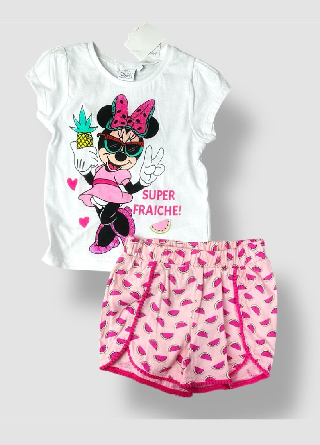 Комбінований літній костюм minnie mouse (минни маус) ue20032 з шортами Disney Футболка+шорти