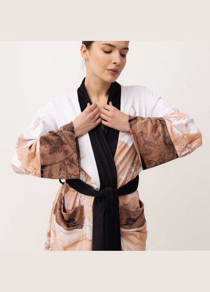 Кимоно женское из плюшевого велюра Kimono Aesthetic soul 18402 FlexDress (364755232)