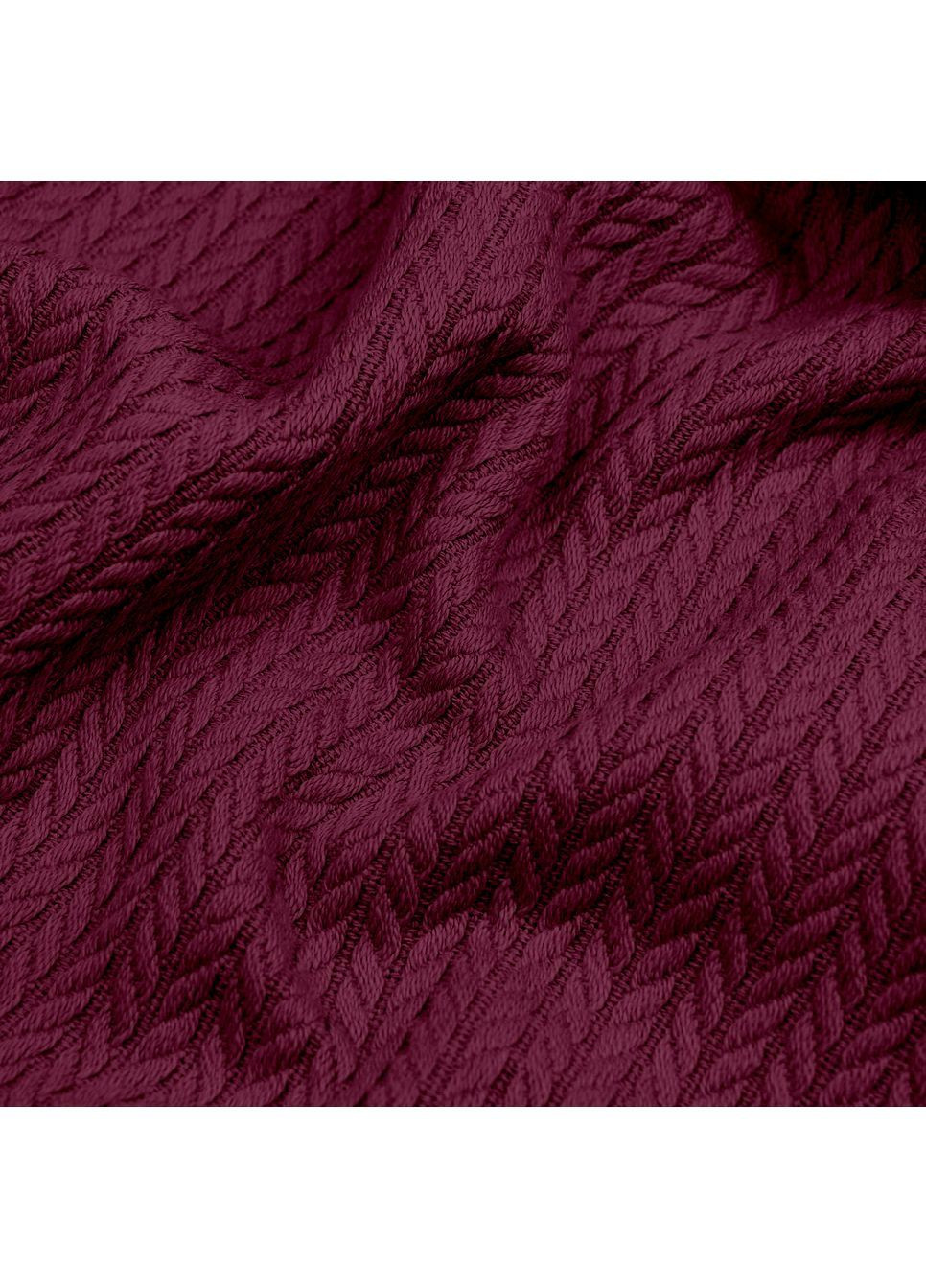 Плед-покривало косичка 200х220 см Ruby Knitted Braid Бордовий Cosas (369668509)
