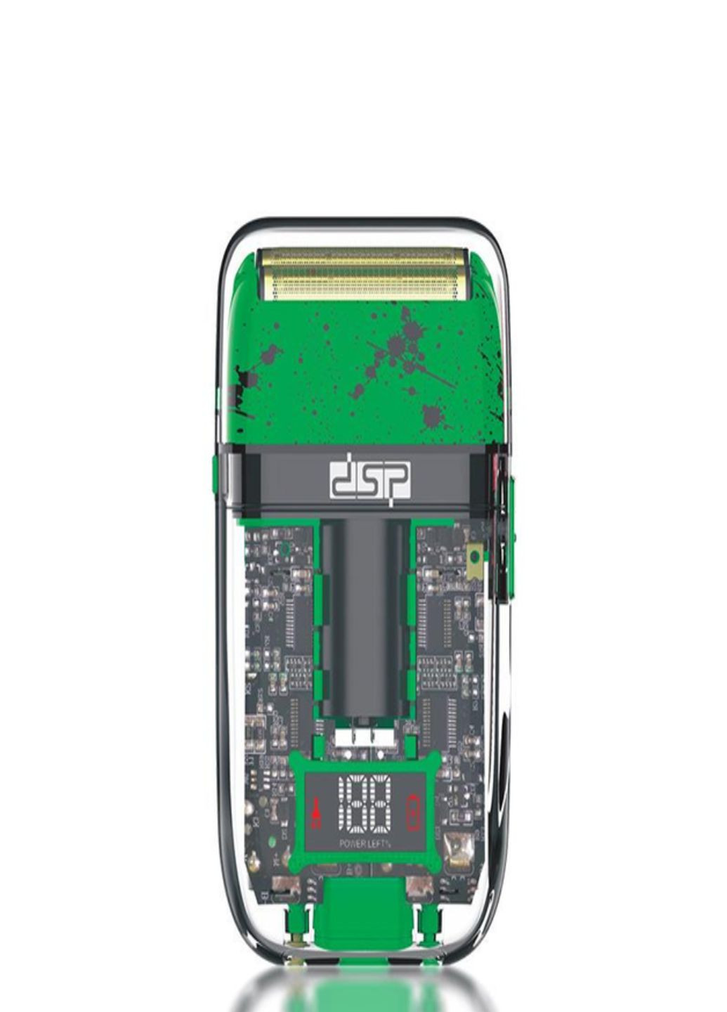 Аккумуляторная электробритва Шейвер для бритья 60125 с LED дисплеем Зеленый DSP (314906083)