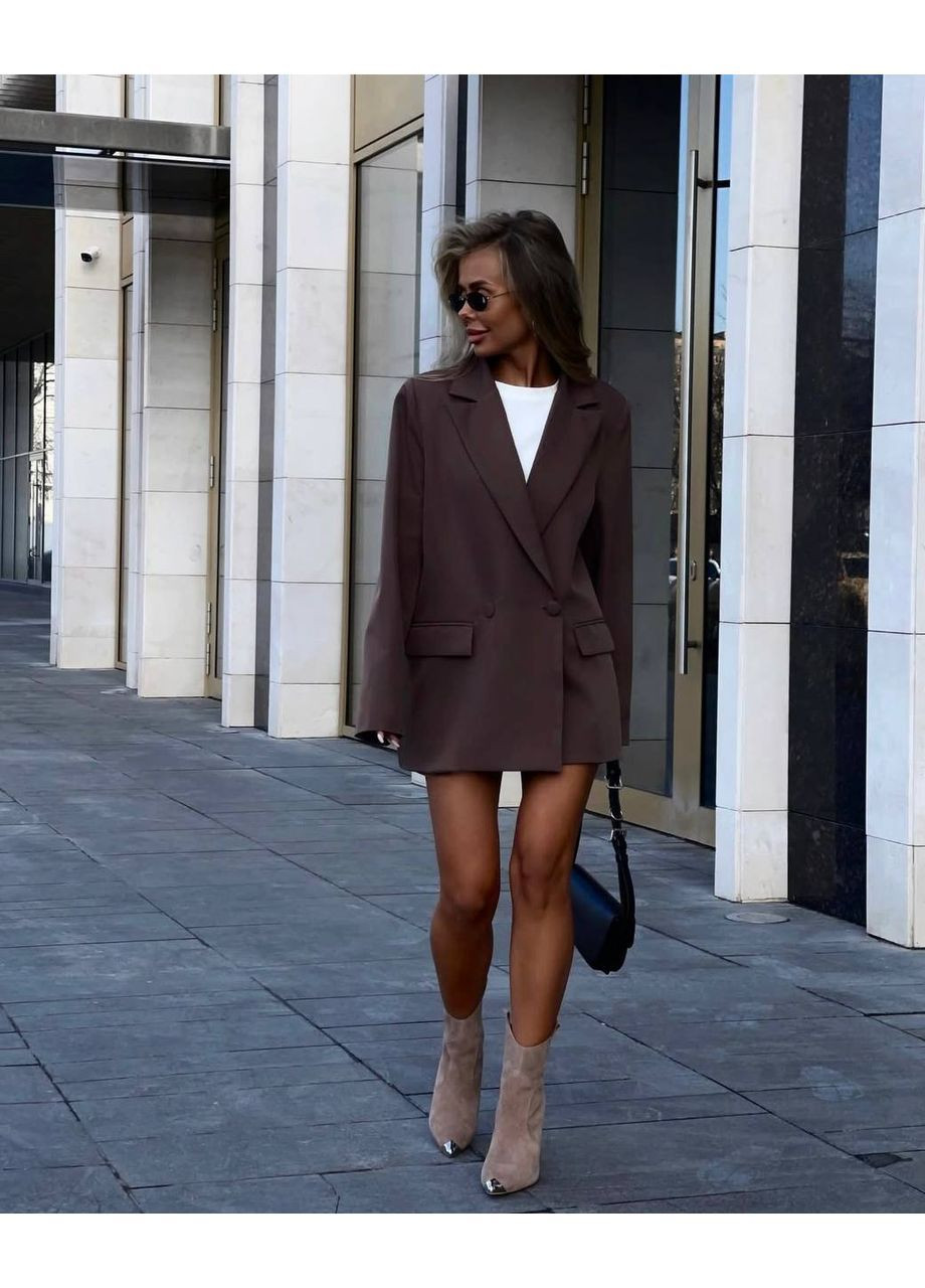 Жіночий подовжений піджак преміум костюмка No Brand Р4959-541 (367089128)