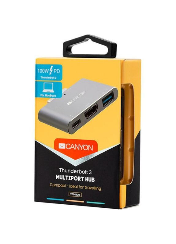 Док-станція для ноутбука Docking Station with 3 port, Thunderbolt 3 (CNS-TDS01DG) Canyon (315502232)