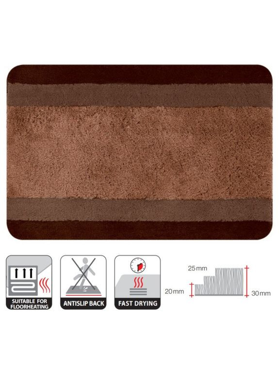 Коврик для ванной Balance 60х90 см, коричневый (10.14456) Spirella (334009072)