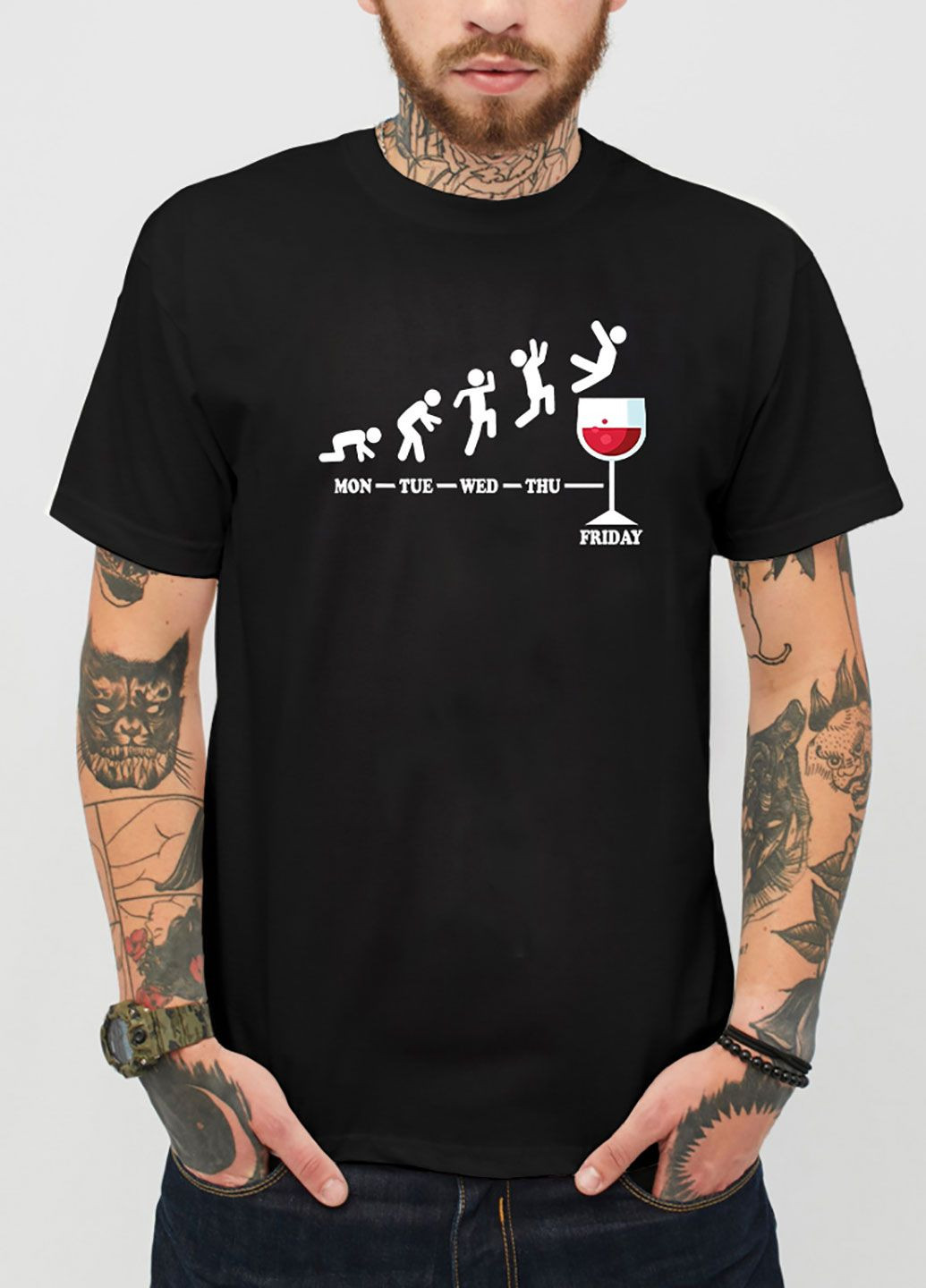 Чорна футболка чоловіча чорна splash in wine Love&Live