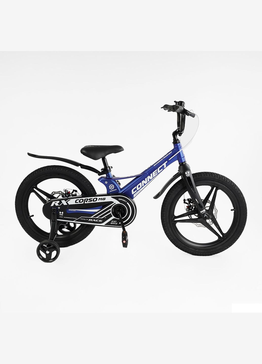 Велосипед CONNECT двоколісний магнієва рама 18 дюймів із додатковими колесами Синій (MG-18379) Corso (316259364)