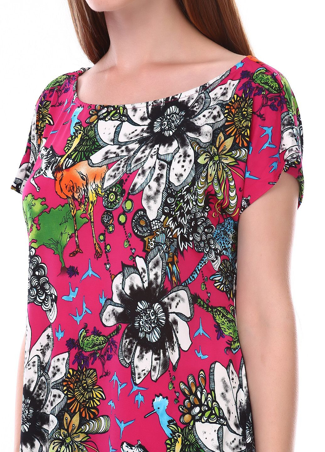 Розовое повседневный платье розово-черный Traffic People