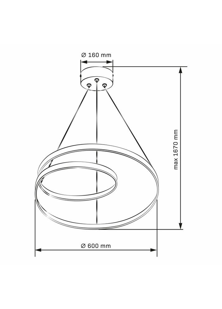 Люстра підвісна світлодіодна кругла 328175 Zefira 60 Led 1x52W 4000K 4900Lm IP20 Антрацит (095437) Goldlux (361312091)