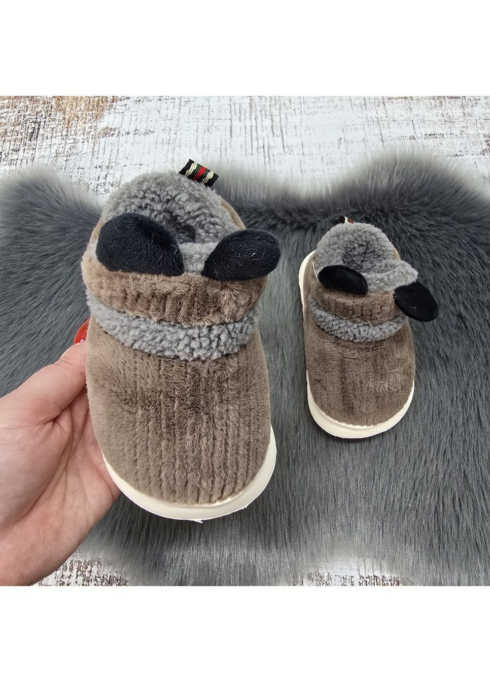 Тапочки чуні дитячі вельветові на об'ємній пінковій підошві Lion (370303129)