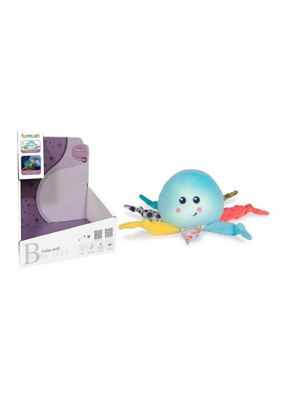 М'яка іграшка-нічник "Восьминіг" FM999-35 музика та світло, на батарейці 17х15х16 см No Brand (330609458)