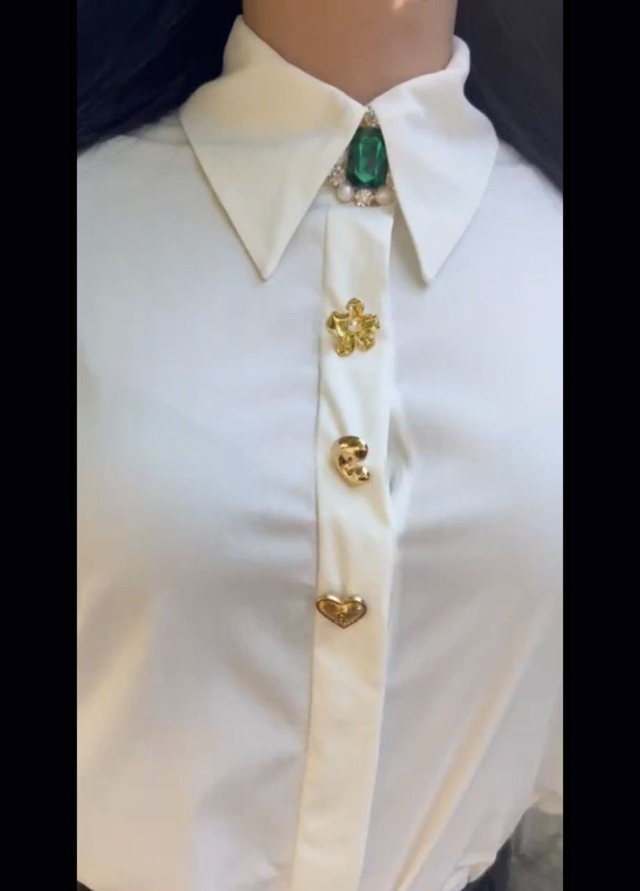 Молочная женская молочная шикарная блузка турция No Brand спортшик