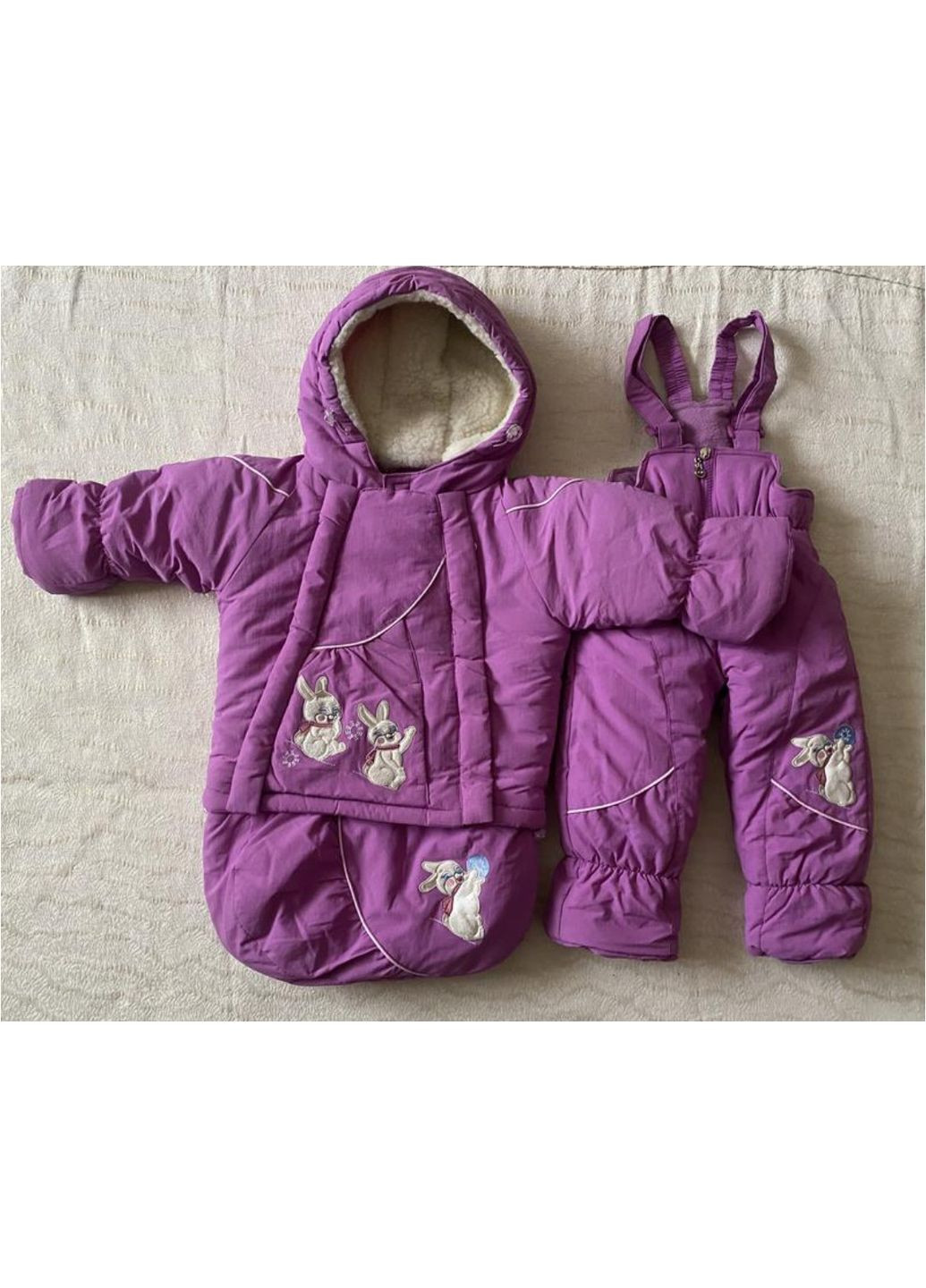 Зимовий дитячий комплект комбінезон для дівчинки зріст 74 No Brand (369735396)