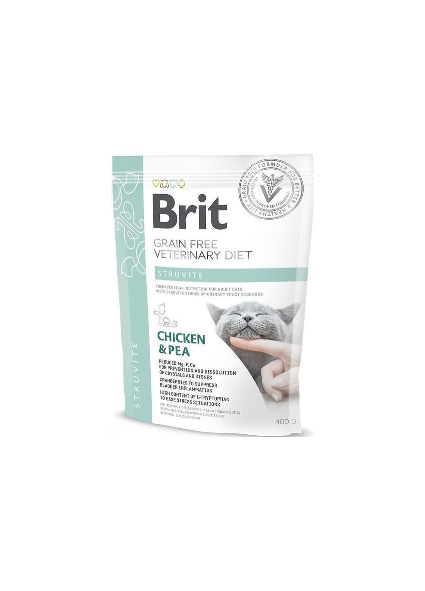 Корм для кошек Veterinary Diet Struvite с заболеванием мочевых путей 0,4 кг, с курицей Brit (292114433)