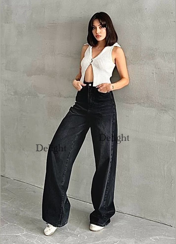 Трендовые джинсы Багги Палаццо отменного качества No Brand - (316539991)